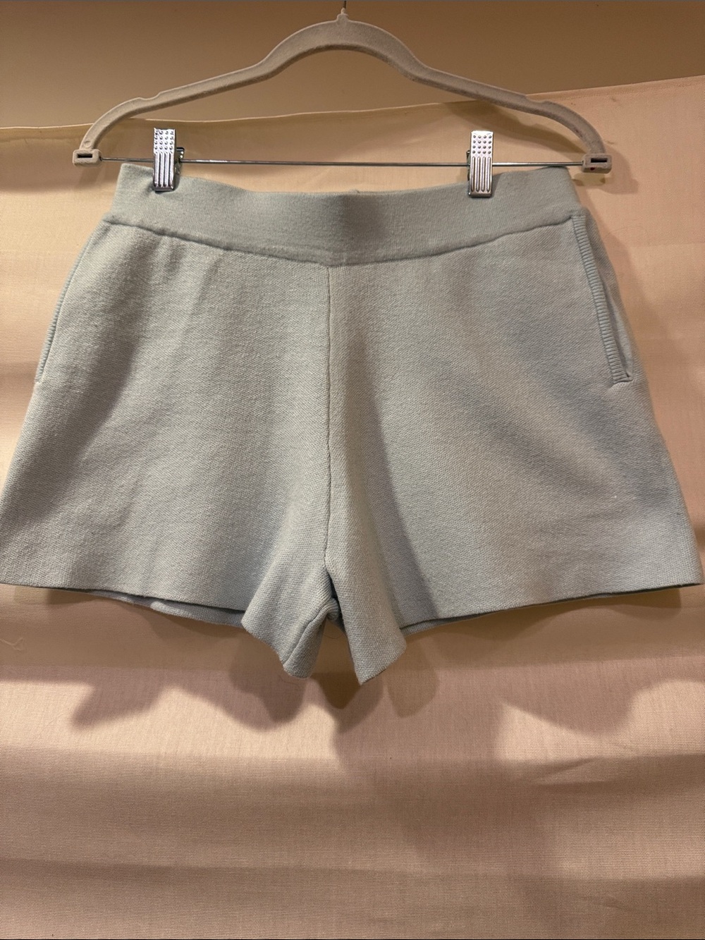 Lumiere Light Blue Women's Knit Shorts - Casual High-Waist Comfort